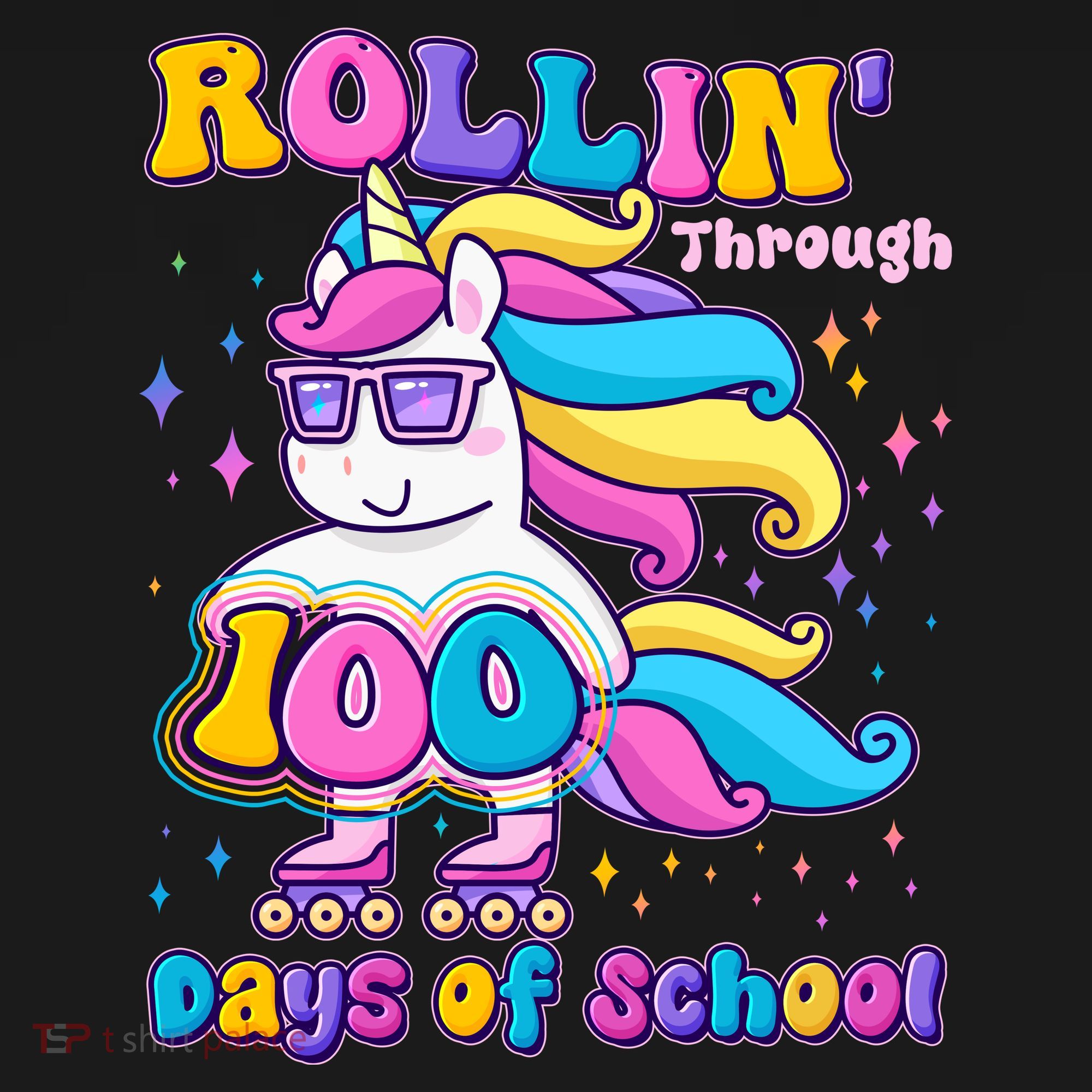 Rollin Through 100 Days Of School Roller Skating Unicorn Women's Tank Top