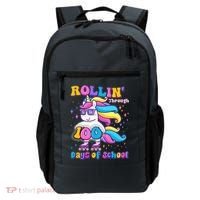 Rollin Through 100 Days Of School Roller Skating Unicorn Backpack thumb 0