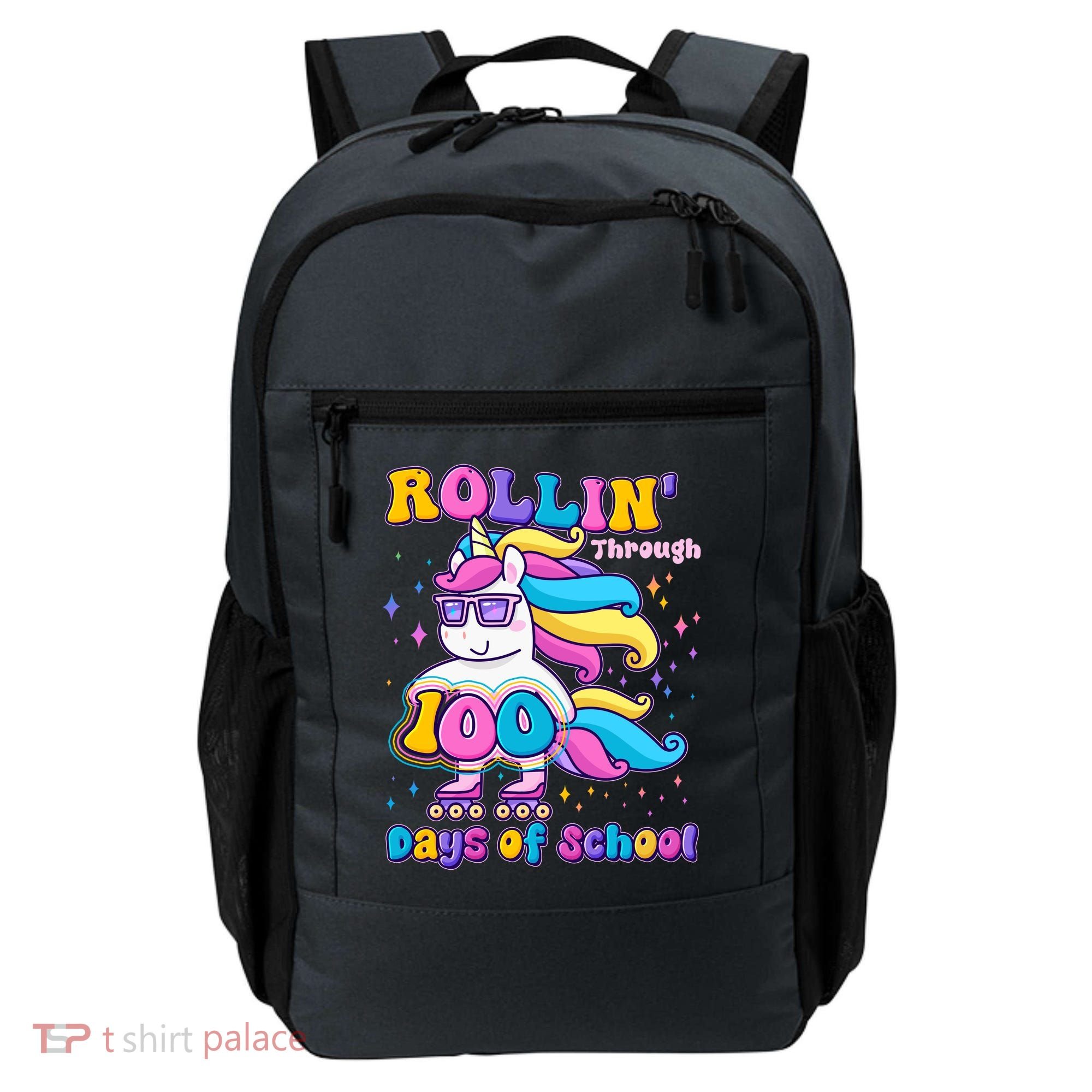 Rollin Through 100 Days Of School Roller Skating Unicorn Backpack