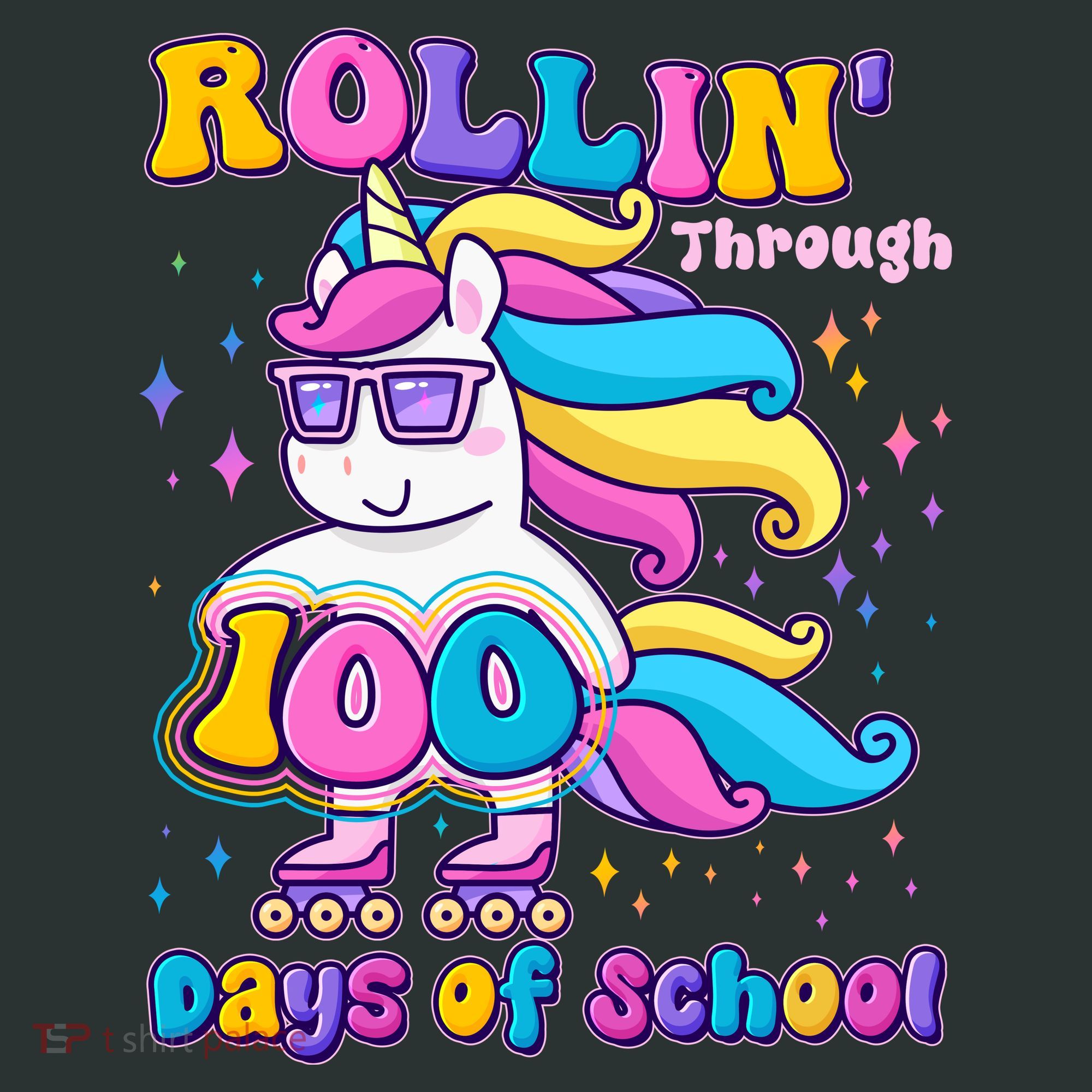 Rollin Through 100 Days Of School Roller Skating Unicorn Coaster