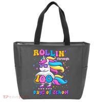 Rollin Through 100 Days Of School Roller Skating Unicorn Tote Bag thumb 0