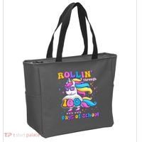 Rollin Through 100 Days Of School Roller Skating Unicorn Tote Bag thumb 2