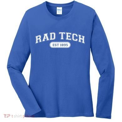 Rad Tech 1895 Radiology Xray Tech College School Cute Gift Women's Long Sleeve Shirt