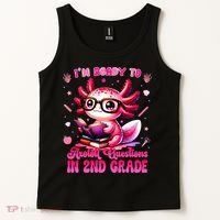 Ready To 2nd Grade Axolotl Question First Day Of School Tank Top thumb 2