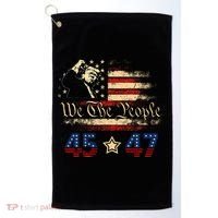 Retro Trump 45 47 Presidential Election Winner Inauguration Golf Towel thumb 0