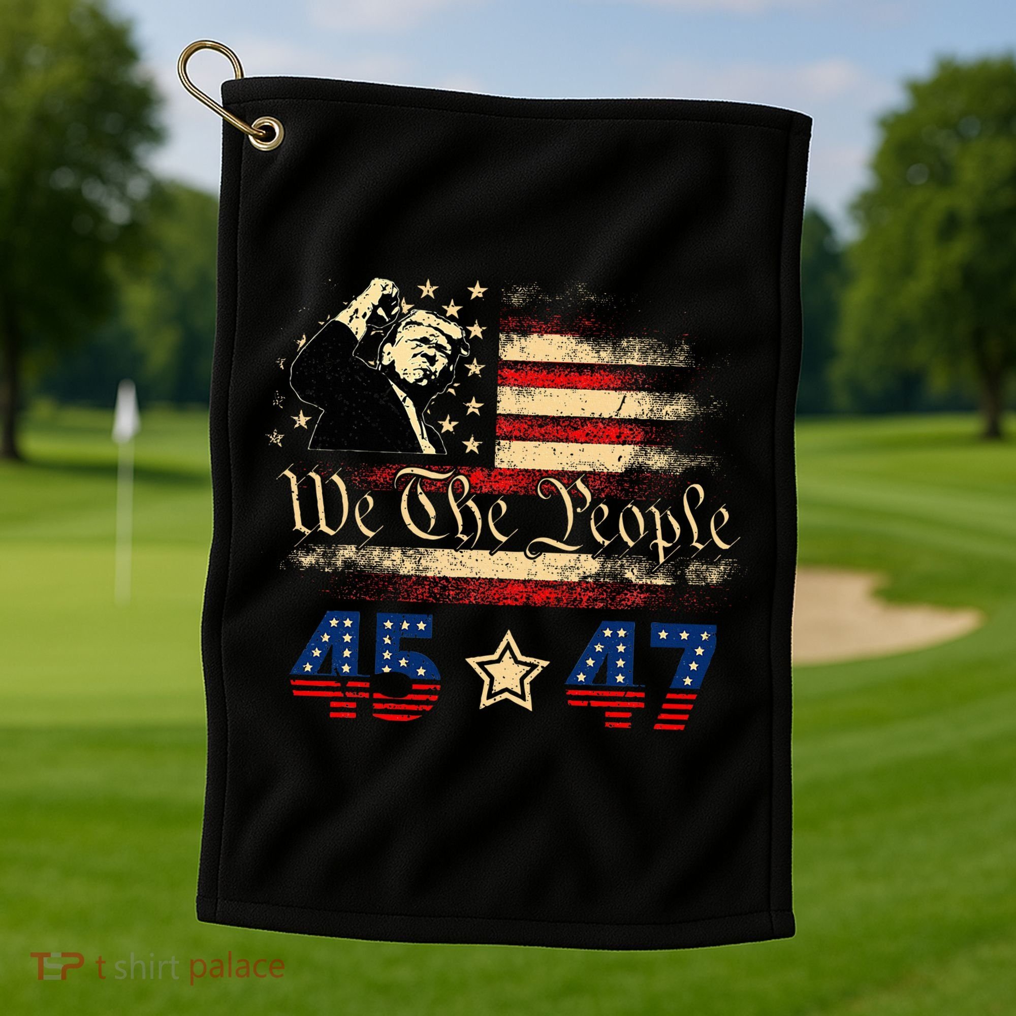 Retro Trump 45 47 Presidential Election Winner Inauguration Golf Towel