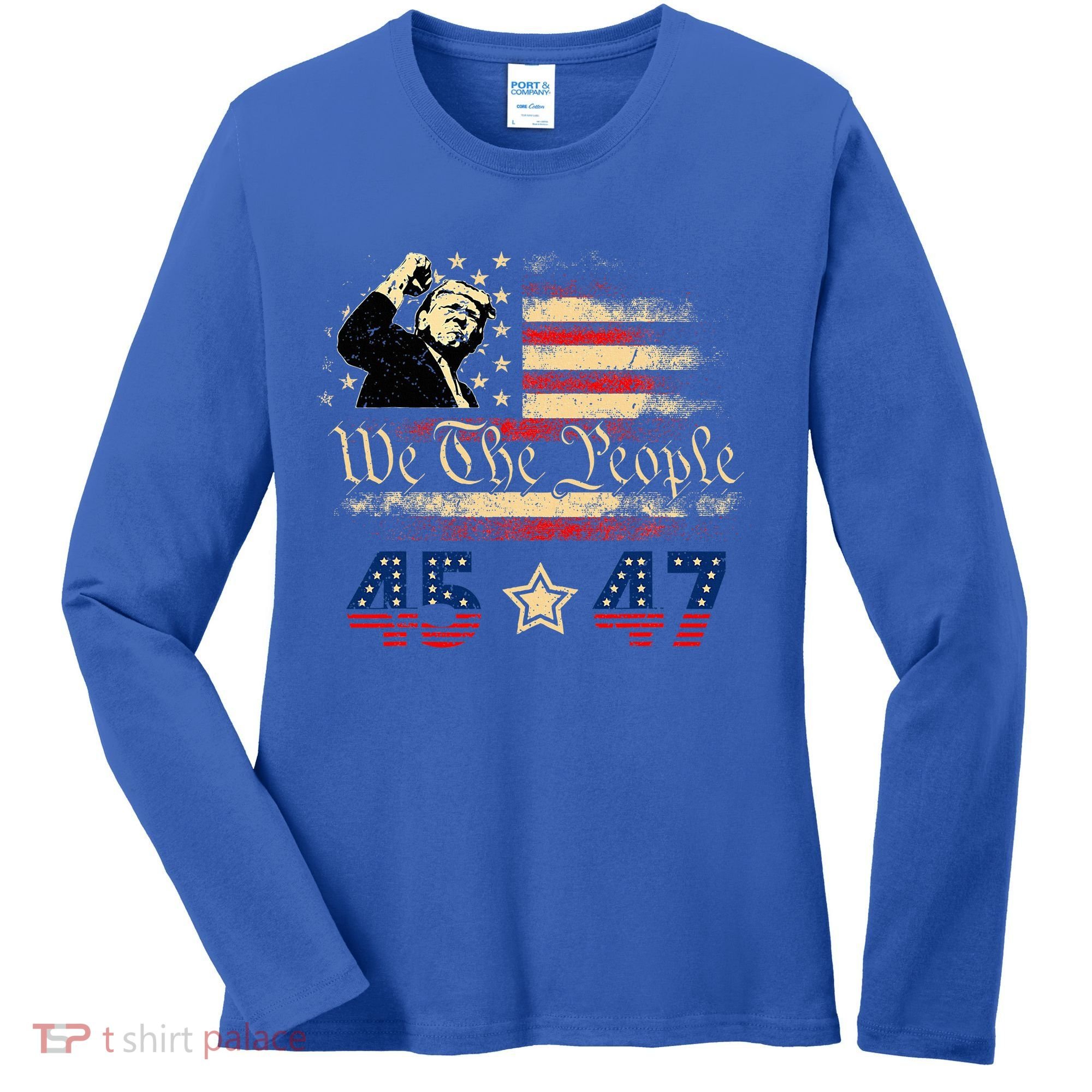 Retro Trump 45 47 Presidential Election Winner Inauguration Women's Long Sleeve Shirt