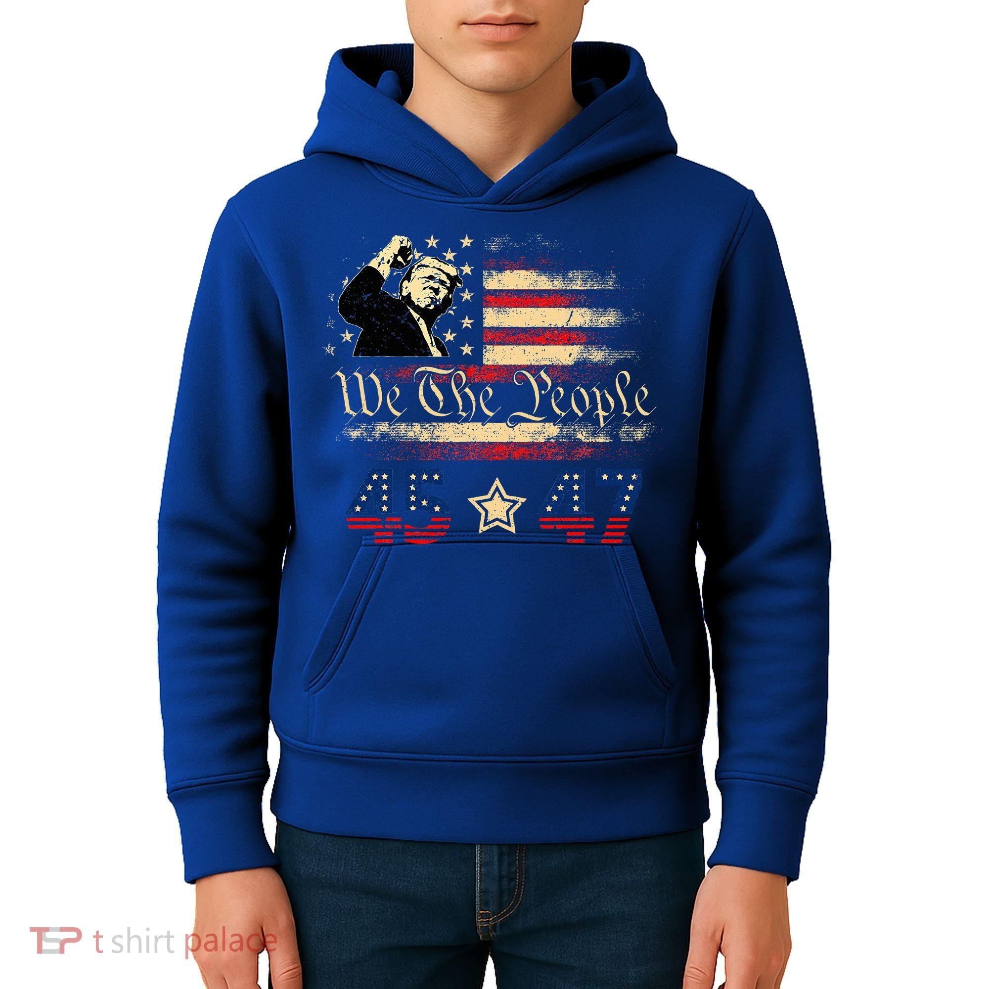 Retro Trump 45 47 Presidential Election Winner Inauguration Kids Hoodie