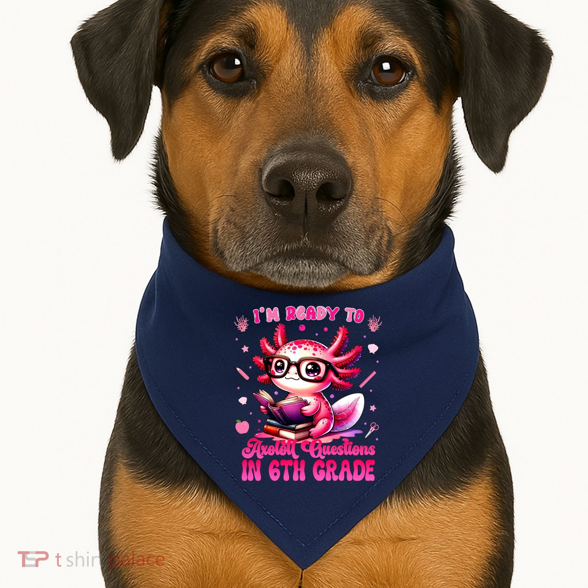 Ready To 6th Grade Axolotl Question First Day Of School USA-Made Doggie Bandana