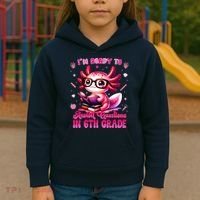 Ready To 6th Grade Axolotl Question First Day Of School Kids Hoodie thumb 3
