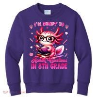 Ready To 8th Grade Axolotl Question First Day Of School Kids Sweatshirt thumb 0