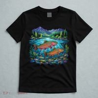 Retro Trout 90s Fishing Mountain River T-Shirt thumb 5
