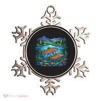 Retro Trout 90s Fishing Mountain River Ornament thumb 0