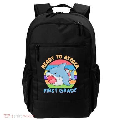 Ready To Attack First Grade Funny Shark Backpack