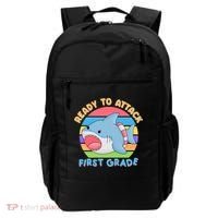 Ready To Attack First Grade Funny Shark Backpack thumb 0