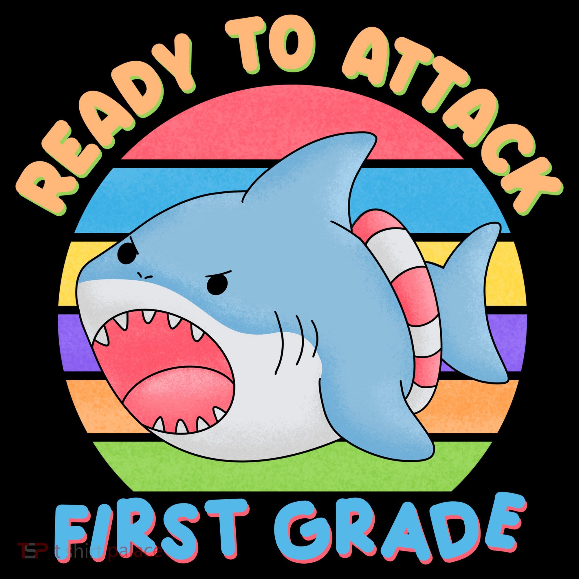 Ready To Attack First Grade Funny Shark Backpack