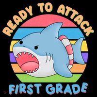 Ready To Attack First Grade Funny Shark Toddler Hoodie thumb 2