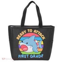 Ready To Attack First Grade Funny Shark Tote Bag thumb 0