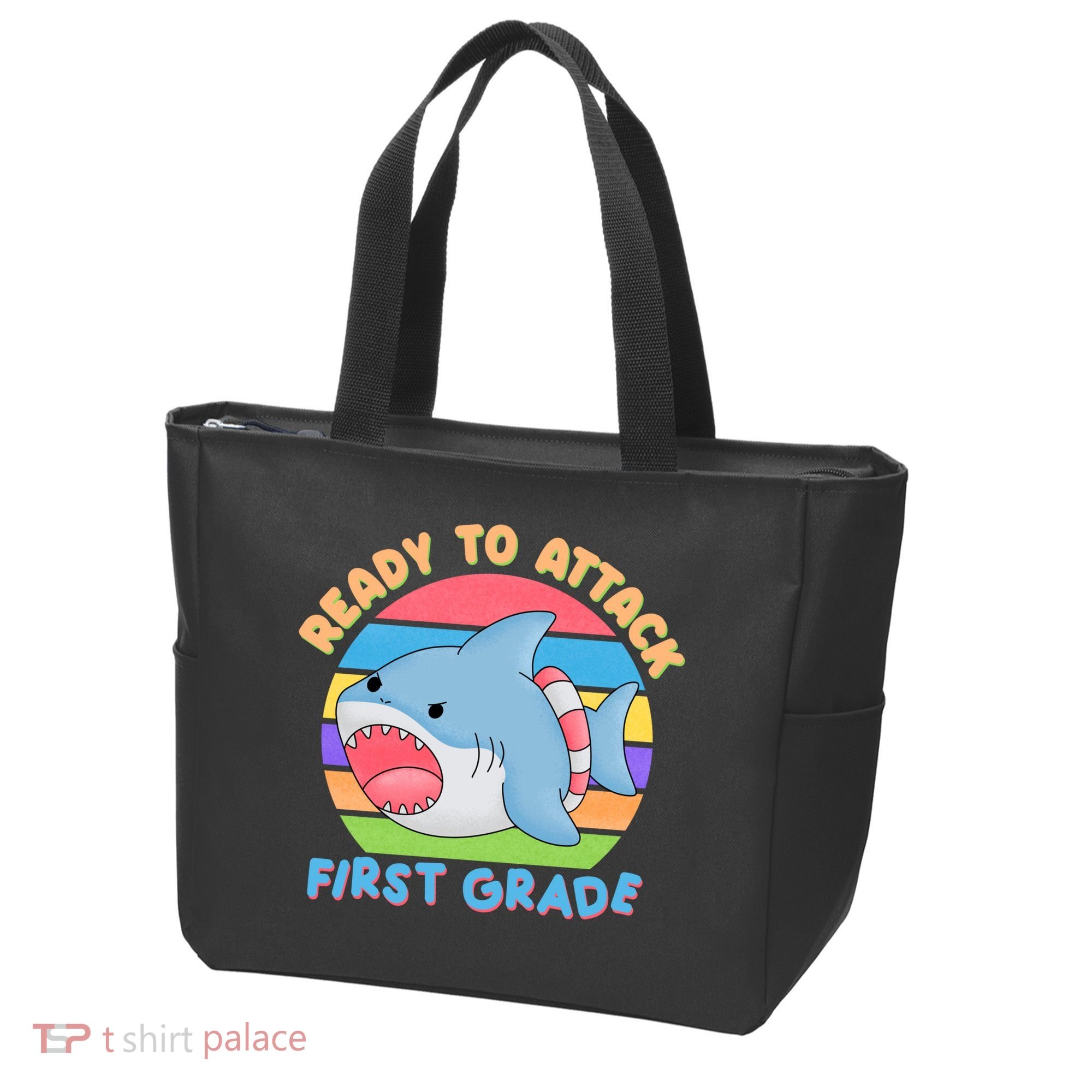 Ready To Attack First Grade Funny Shark Tote Bag