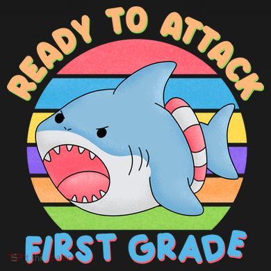 Ready To Attack First Grade Funny Shark Tote Bag