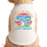 Ready To Attack First Grade Funny Shark Doggie Tank thumb 0