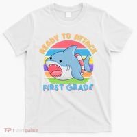 Ready To Attack First Grade Funny Shark T-Shirt thumb 0