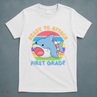 Ready To Attack First Grade Funny Shark T-Shirt thumb 5