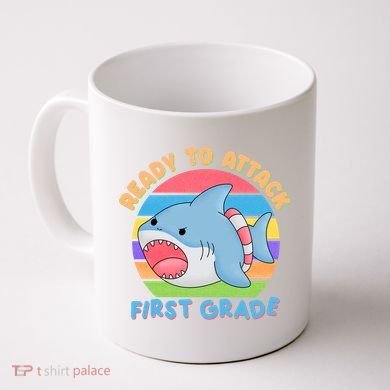 Ready To Attack First Grade Funny Shark Coffee Mug