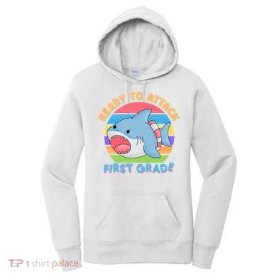 Ready To Attack First Grade Funny Shark Women's Hoodie