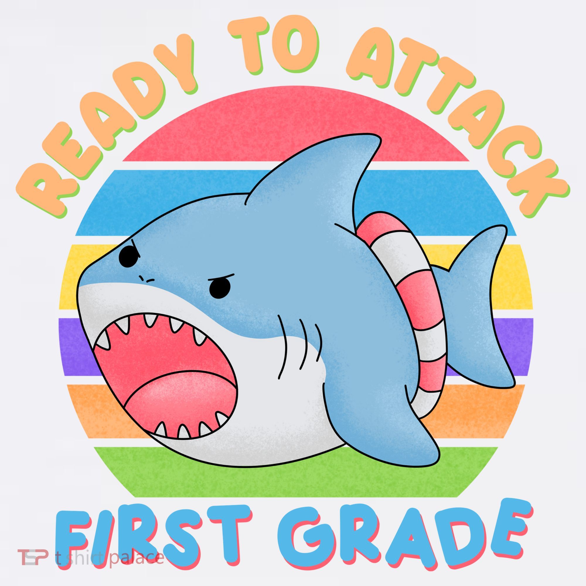 Ready To Attack First Grade Funny Shark Mousepad