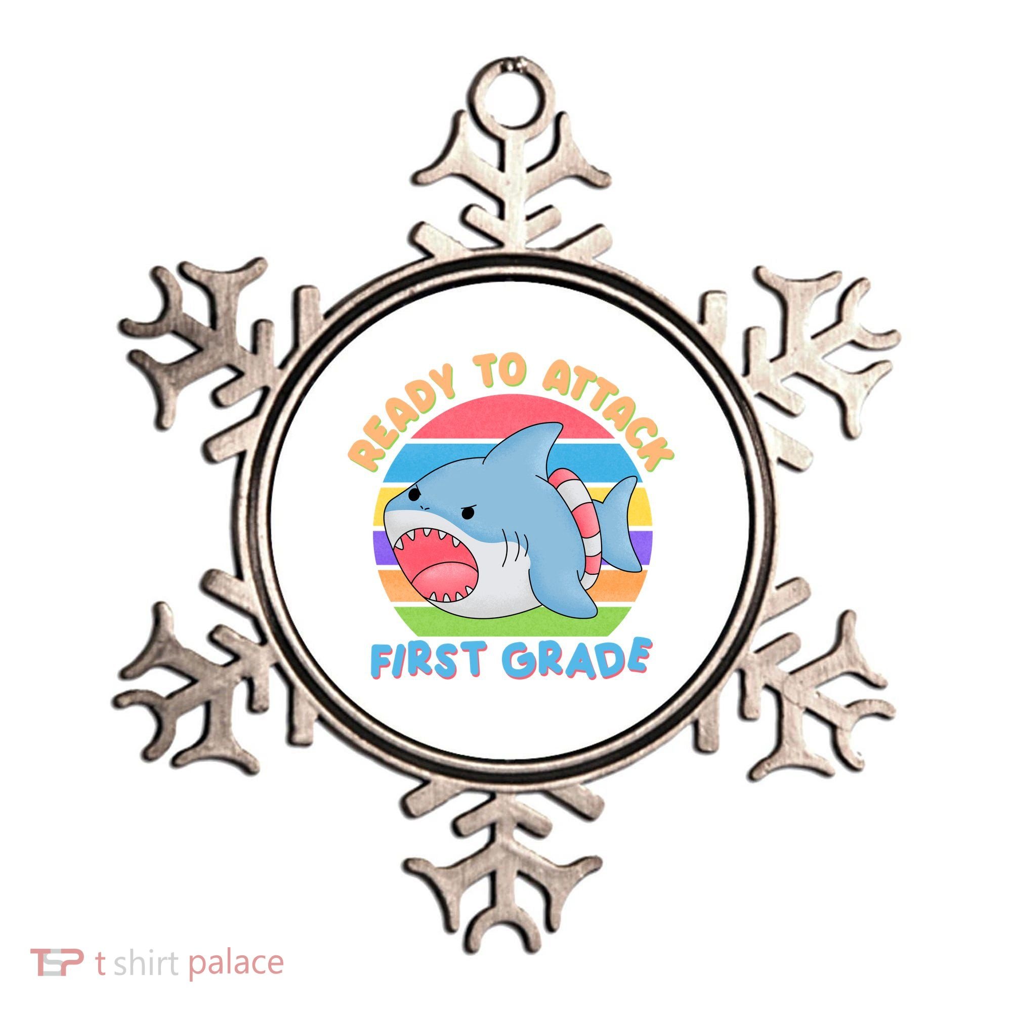 Ready To Attack First Grade Funny Shark Ornament