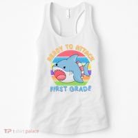 Ready To Attack First Grade Funny Shark Women's Tank Top thumb 0