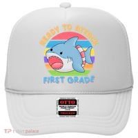Ready To Attack First Grade Funny Shark Hat thumb 0