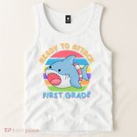 Ready To Attack First Grade Funny Shark Tank Top thumb 2