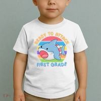 Ready To Attack First Grade Funny Shark Toddler T-Shirt thumb 2