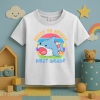 Ready To Attack First Grade Funny Shark Toddler T-Shirt thumb 3