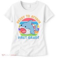 Ready To Attack First Grade Funny Shark Women's T-Shirt thumb 0