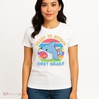 Ready To Attack First Grade Funny Shark Women's T-Shirt thumb 4