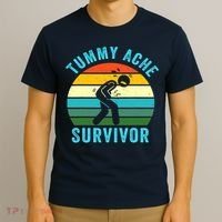 Retro Tummy Ache Survivor Vintage Stomachache IBS Funny T-Shirt thumb 3