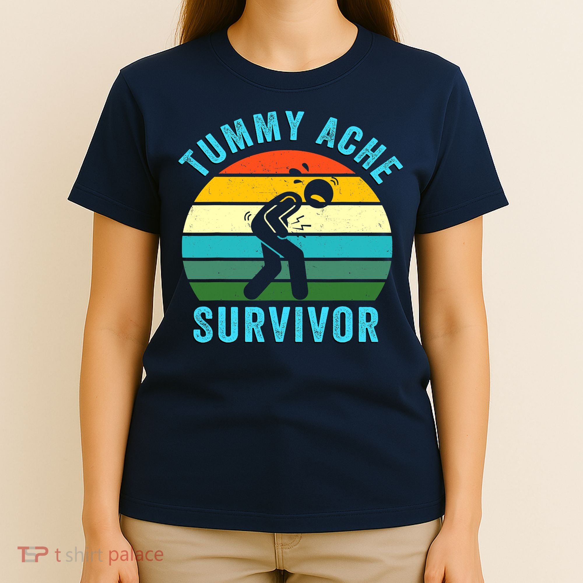 Retro Tummy Ache Survivor Vintage Stomachache IBS Funny T-Shirt