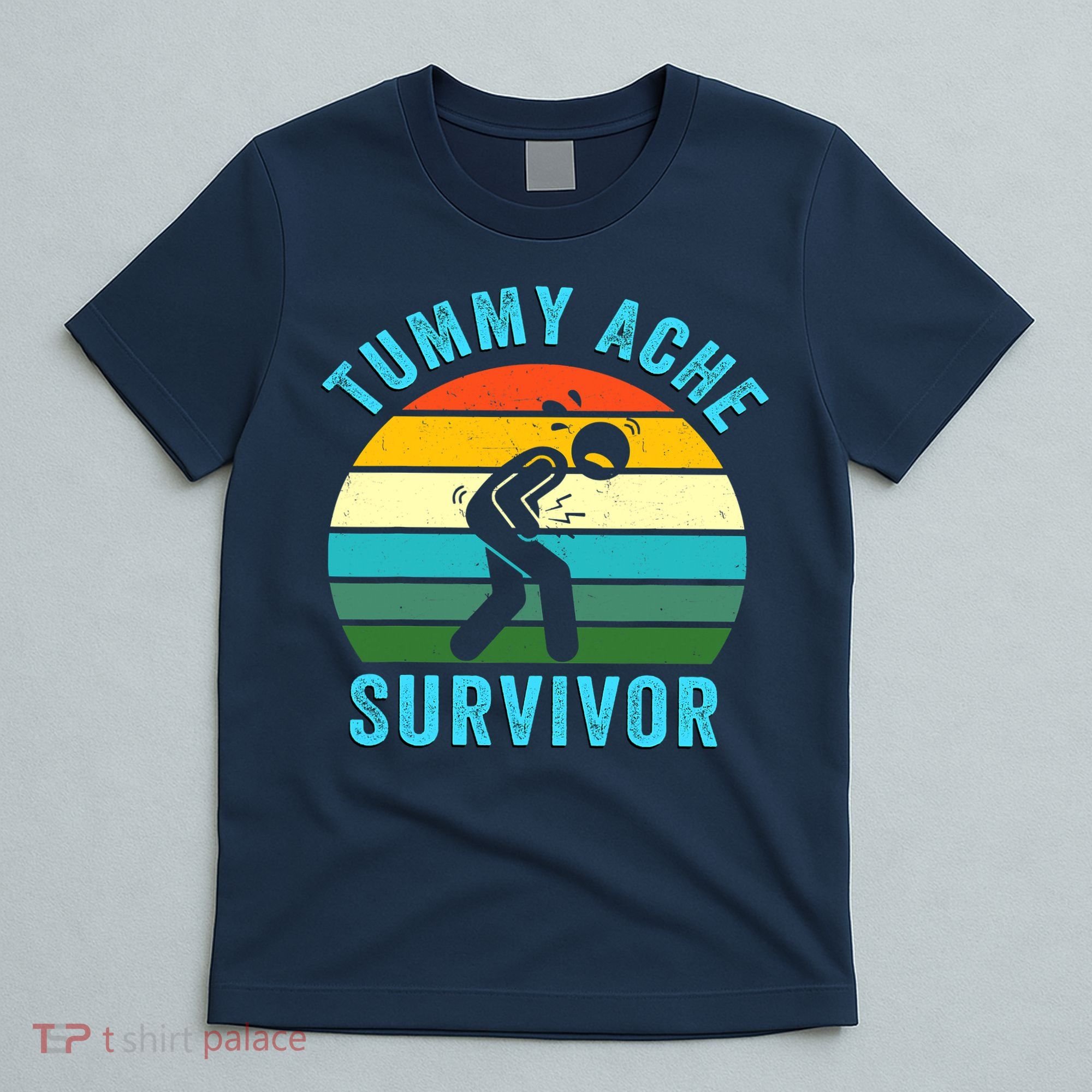 Retro Tummy Ache Survivor Vintage Stomachache IBS Funny T-Shirt