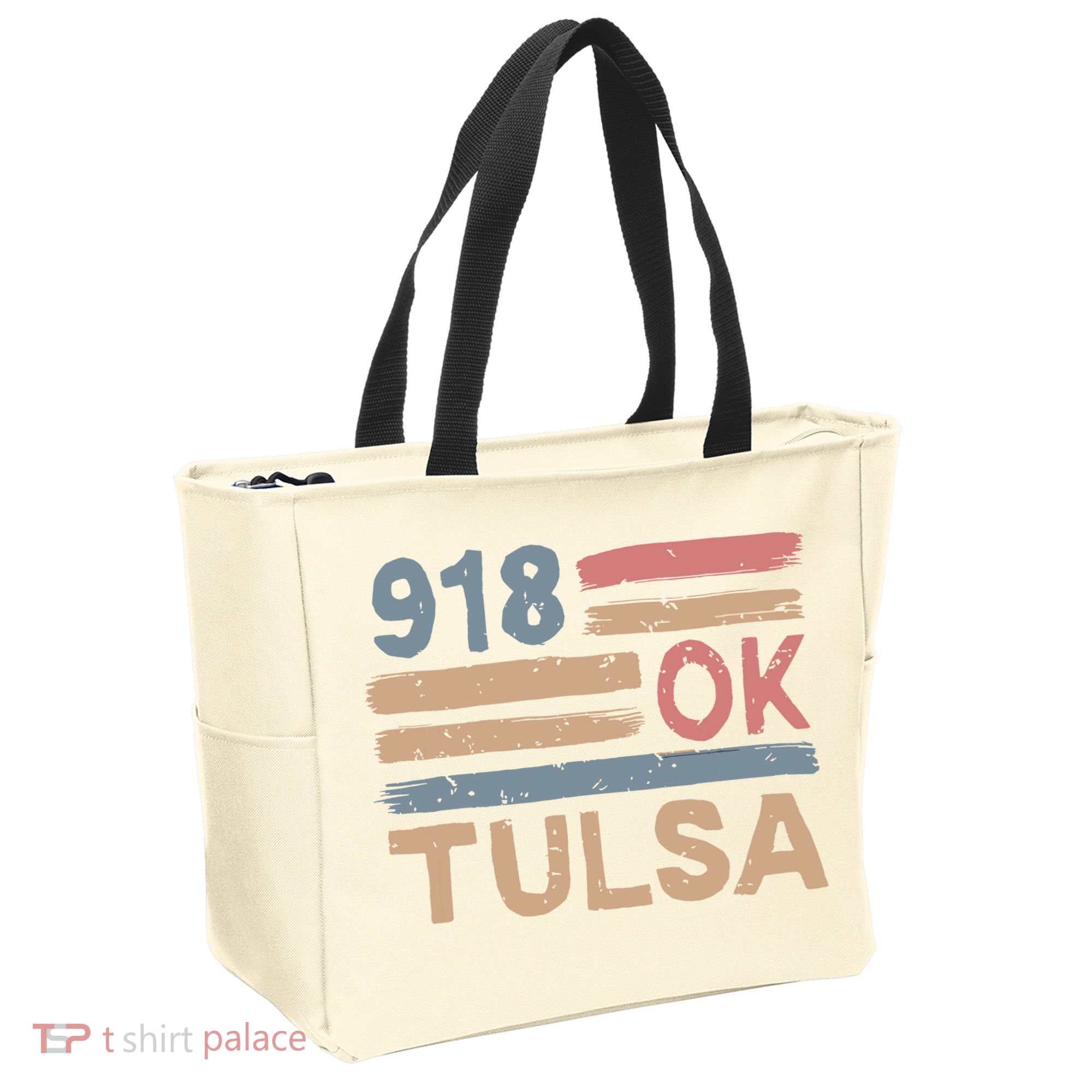 Retro Tulsa Area Code 918 Residents State Oklahoma Tote Bag