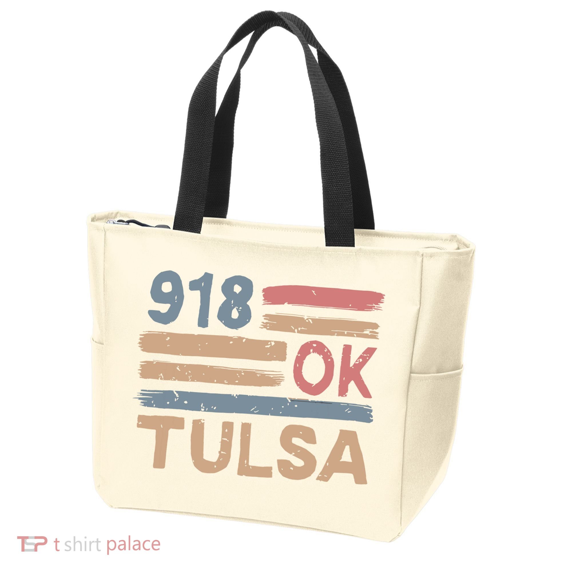 Retro Tulsa Area Code 918 Residents State Oklahoma Tote Bag