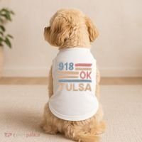 Retro Tulsa Area Code 918 Residents State Oklahoma Doggie Tank thumb 2