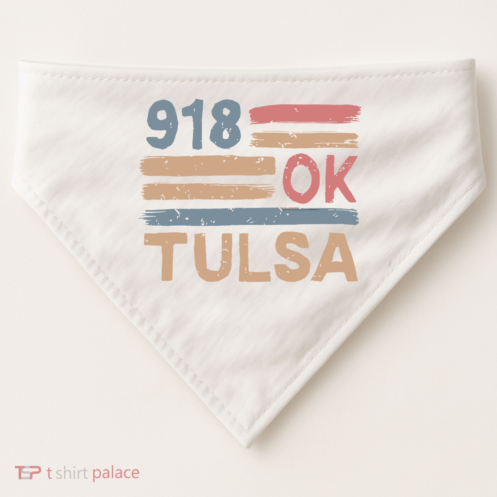 Retro Tulsa Area Code 918 Residents State Oklahoma USA-Made Doggie Bandana