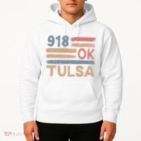 Retro Tulsa Area Code 918 Residents State Oklahoma Hoodie thumb 2