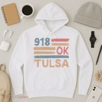 Retro Tulsa Area Code 918 Residents State Oklahoma Hoodie thumb 3