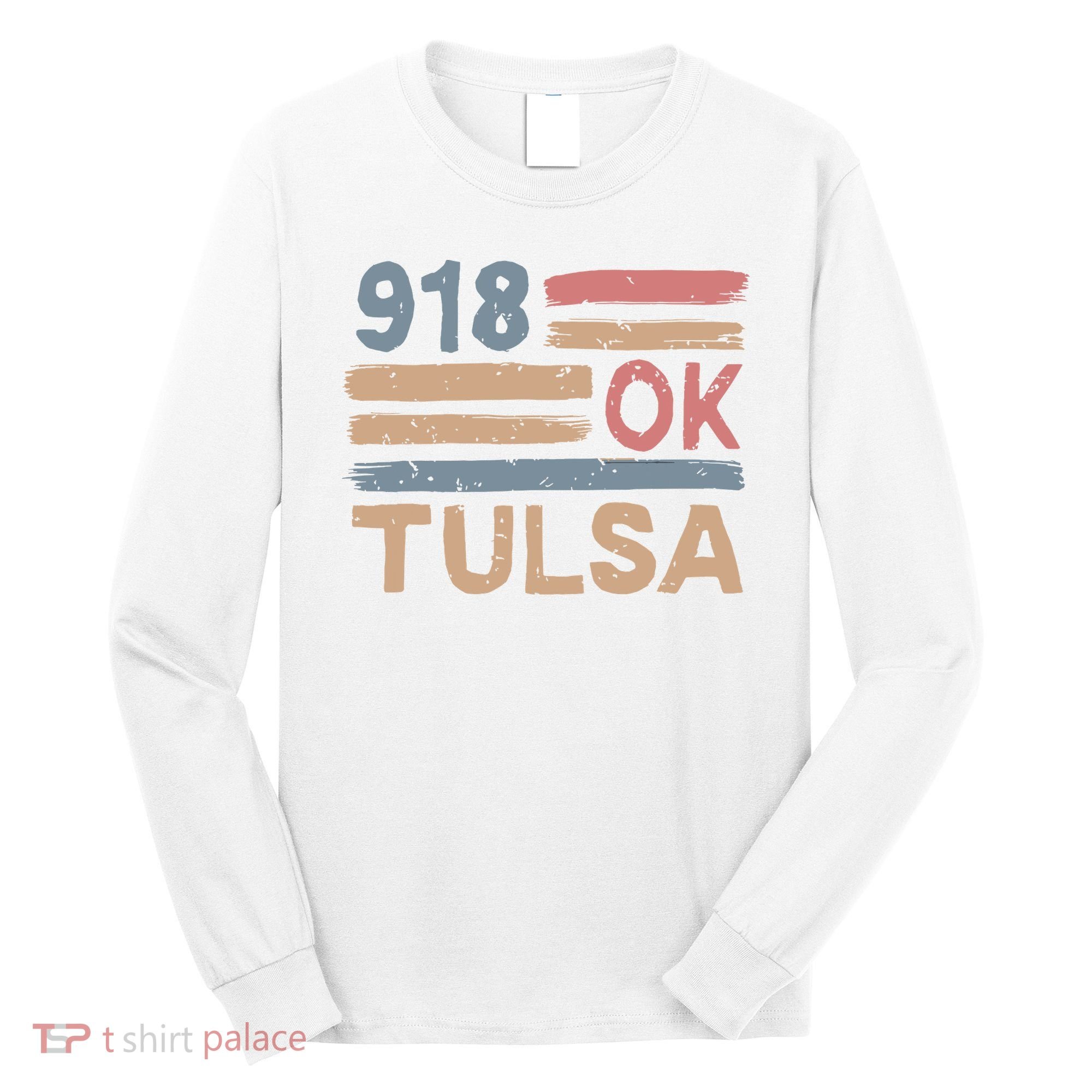 Retro Tulsa Area Code 918 Residents State Oklahoma Long Sleeve Shirt