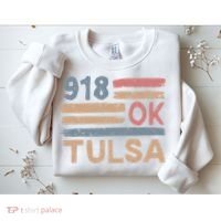 Retro Tulsa Area Code 918 Residents State Oklahoma Sweatshirt thumb 2
