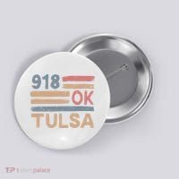 Retro Tulsa Area Code 918 Residents State Oklahoma Button thumb 0